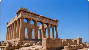 Akropolis i Aten under klarblå himmel